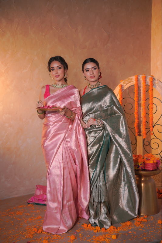 Autumn Bloom | Katan Silk Saree