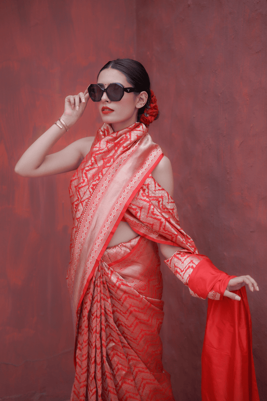Scarlet Reverie | Katan Silk Saree