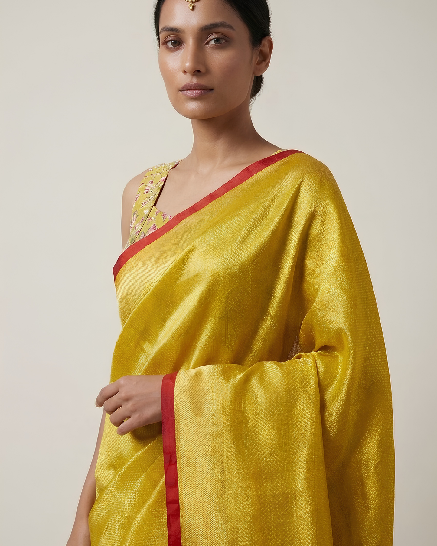 Marigold | Katan Silk Yellow Saree