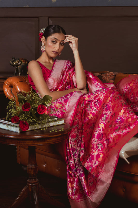 Royal Expedition | Gharchola Shikargah Katan Silk Saree