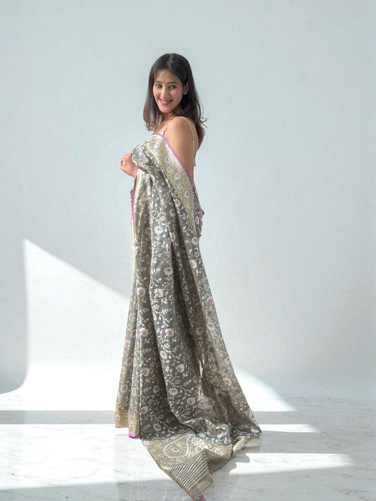 Grey Serenity | Pure Cotton Jamdani