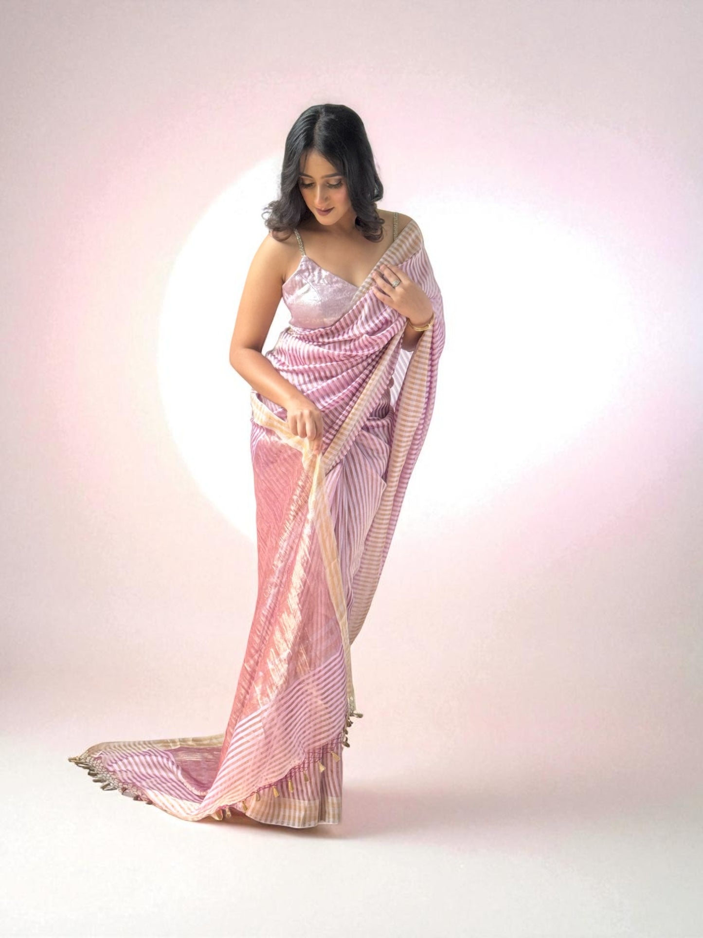 Berry Blush | Mul Tissue Saree