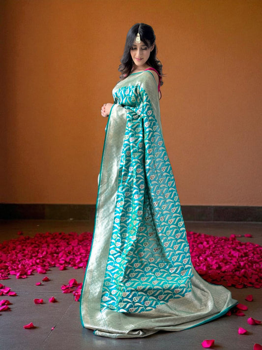 Peacock Elegance | Katan Silk Saree