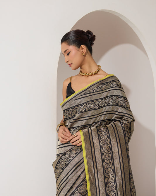 Noirza | Katan Silk Brocade Saree
