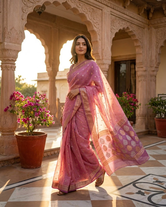 Fleur Bloom | Organza Saree