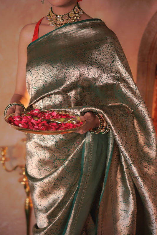 Autumn Bloom | Katan Silk Saree