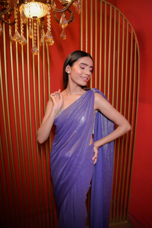 Plum Whirl | Georgette Saree