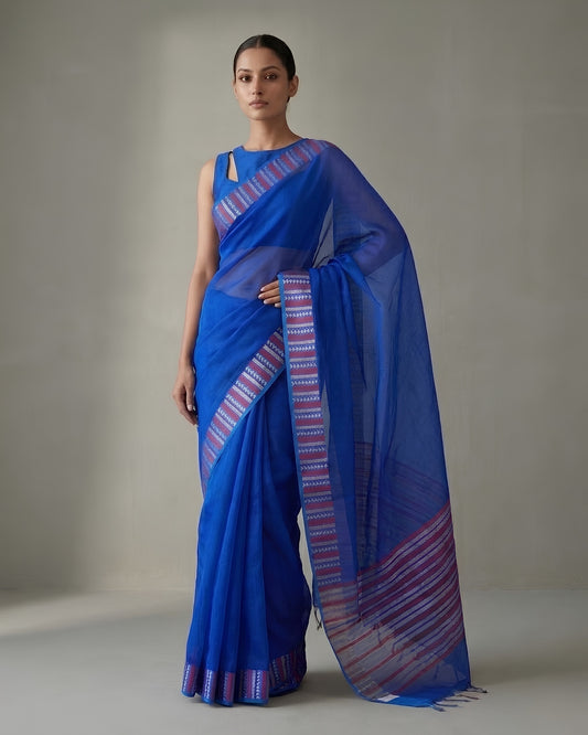 Rare Sapphire | Blue Organza Saree