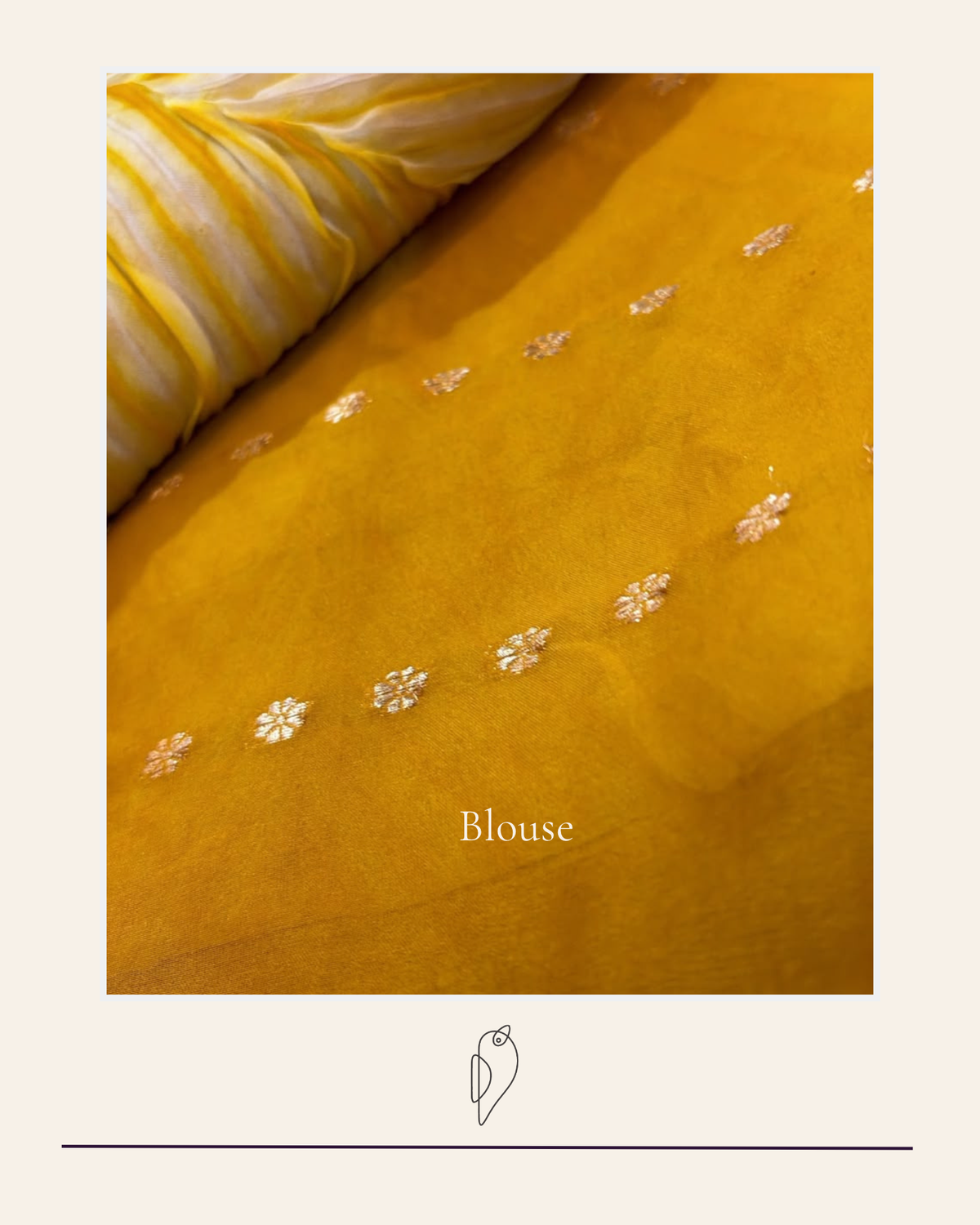 Aarshi | Japanese Dye Ochre Yellow Organza Banarasi Saree