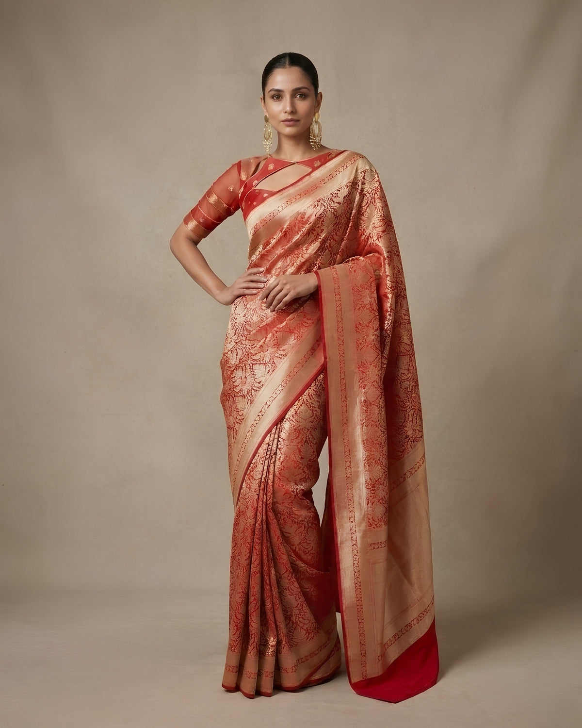 Jashn | Light Pink Pure Katan Silk Saree