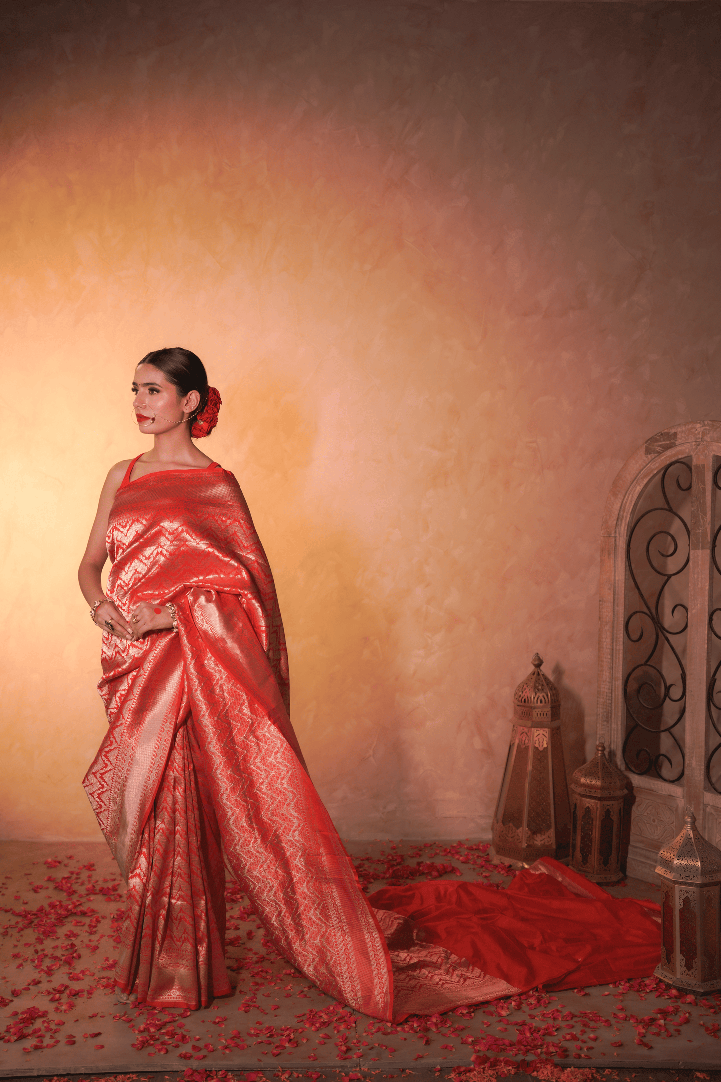Scarlet Reverie | Katan Silk Saree