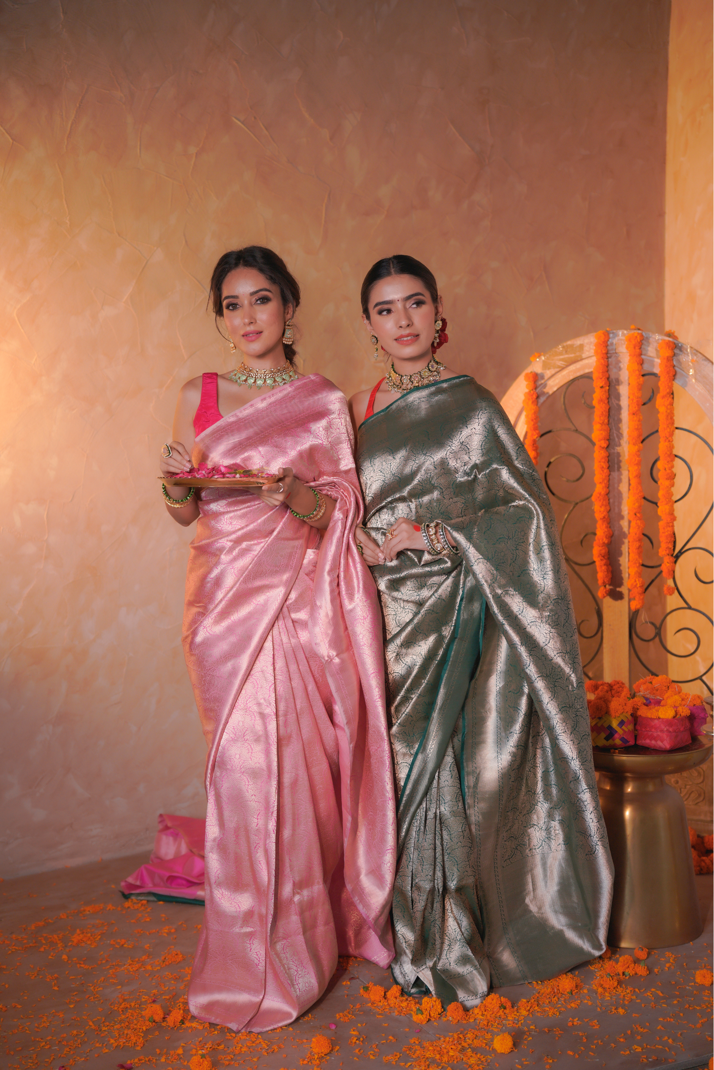 Autumn Bloom | Katan Silk Saree