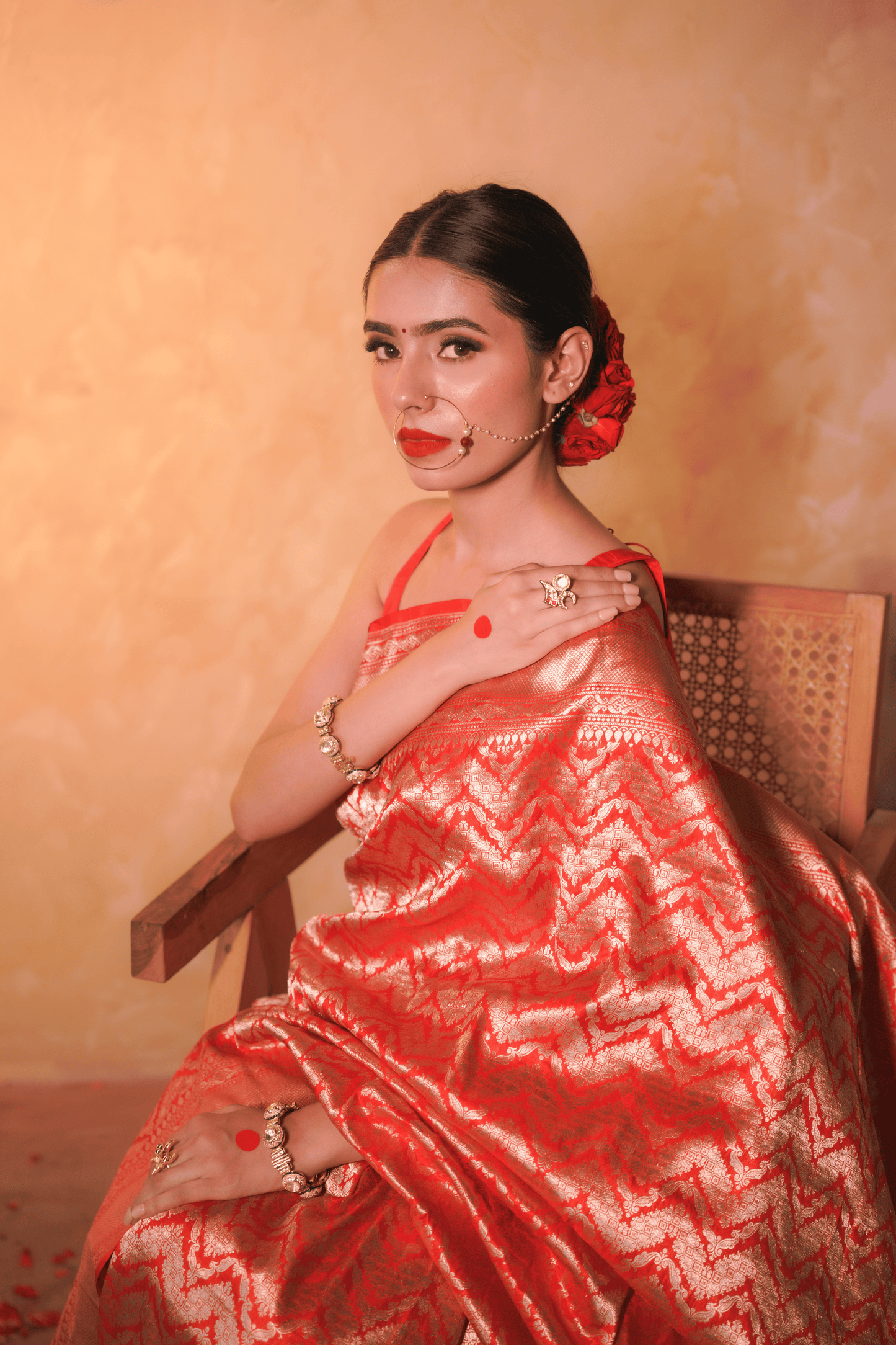 Scarlet Reverie | Katan Silk Saree