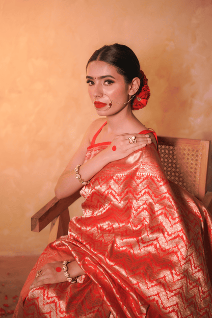 Scarlet Reverie | Katan Silk Saree