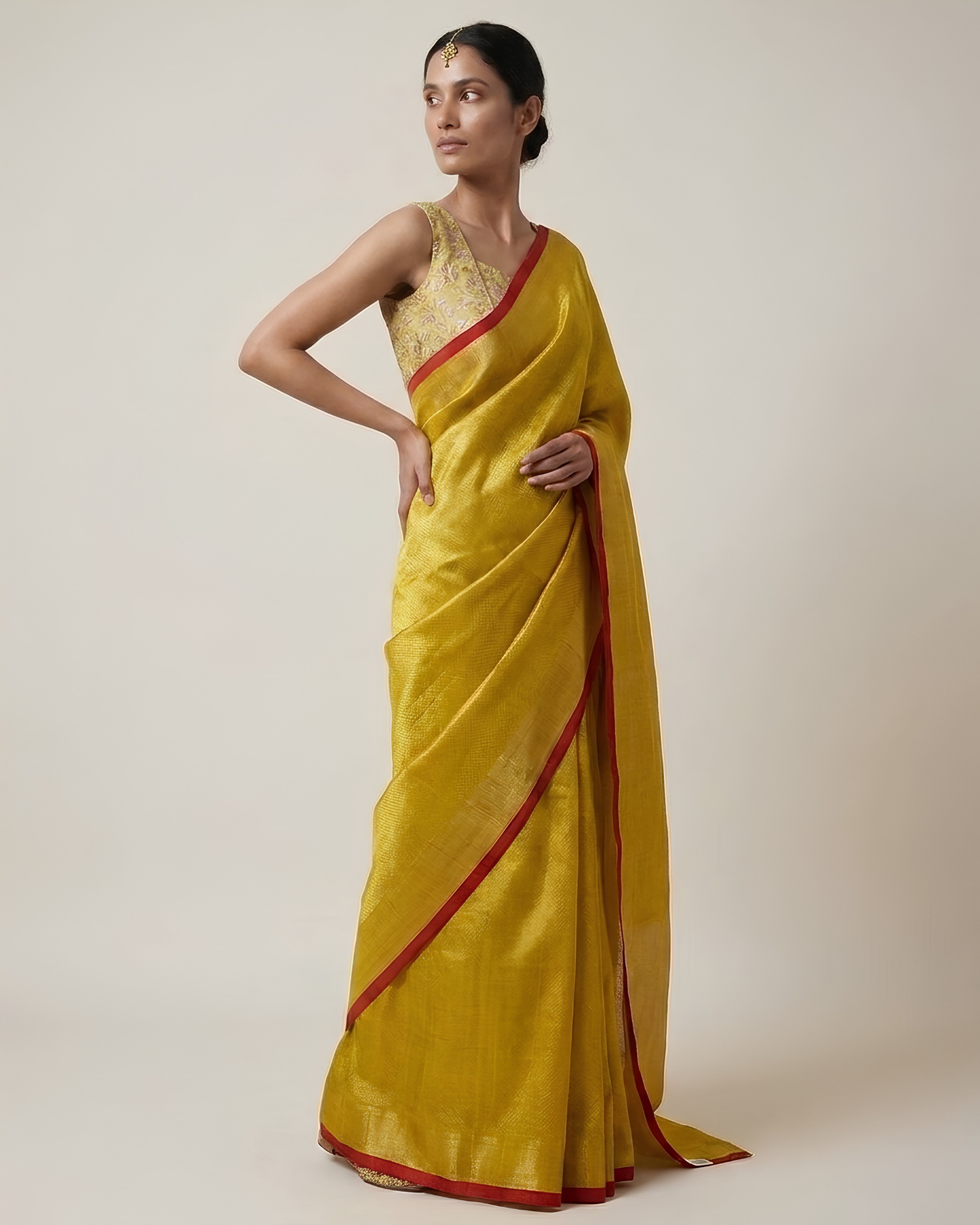 Marigold | Katan Silk Yellow Saree