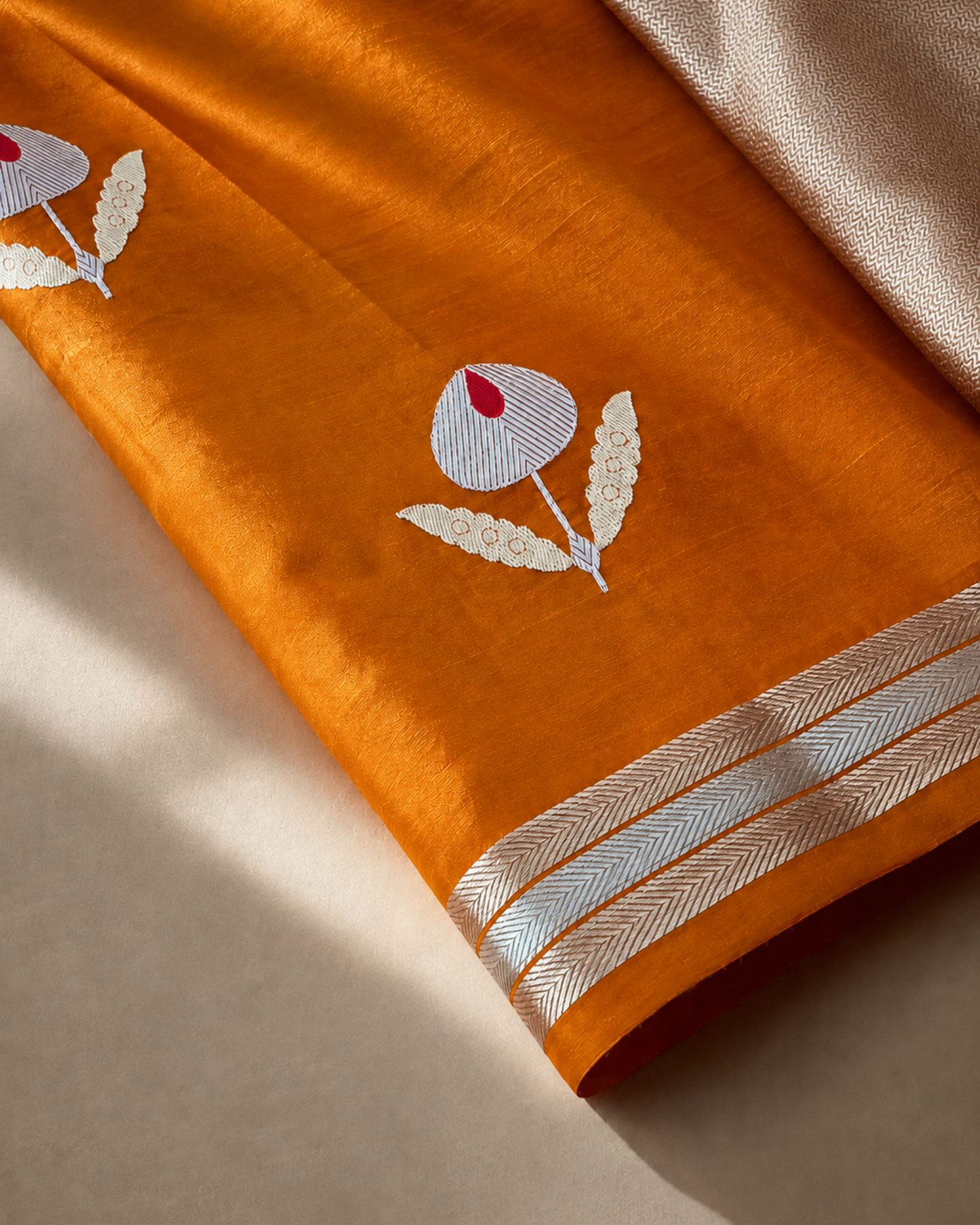 Kanak | Orange Silk Saree