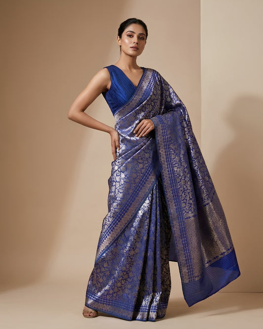 Amethyst | Blue Katan Silk Saree