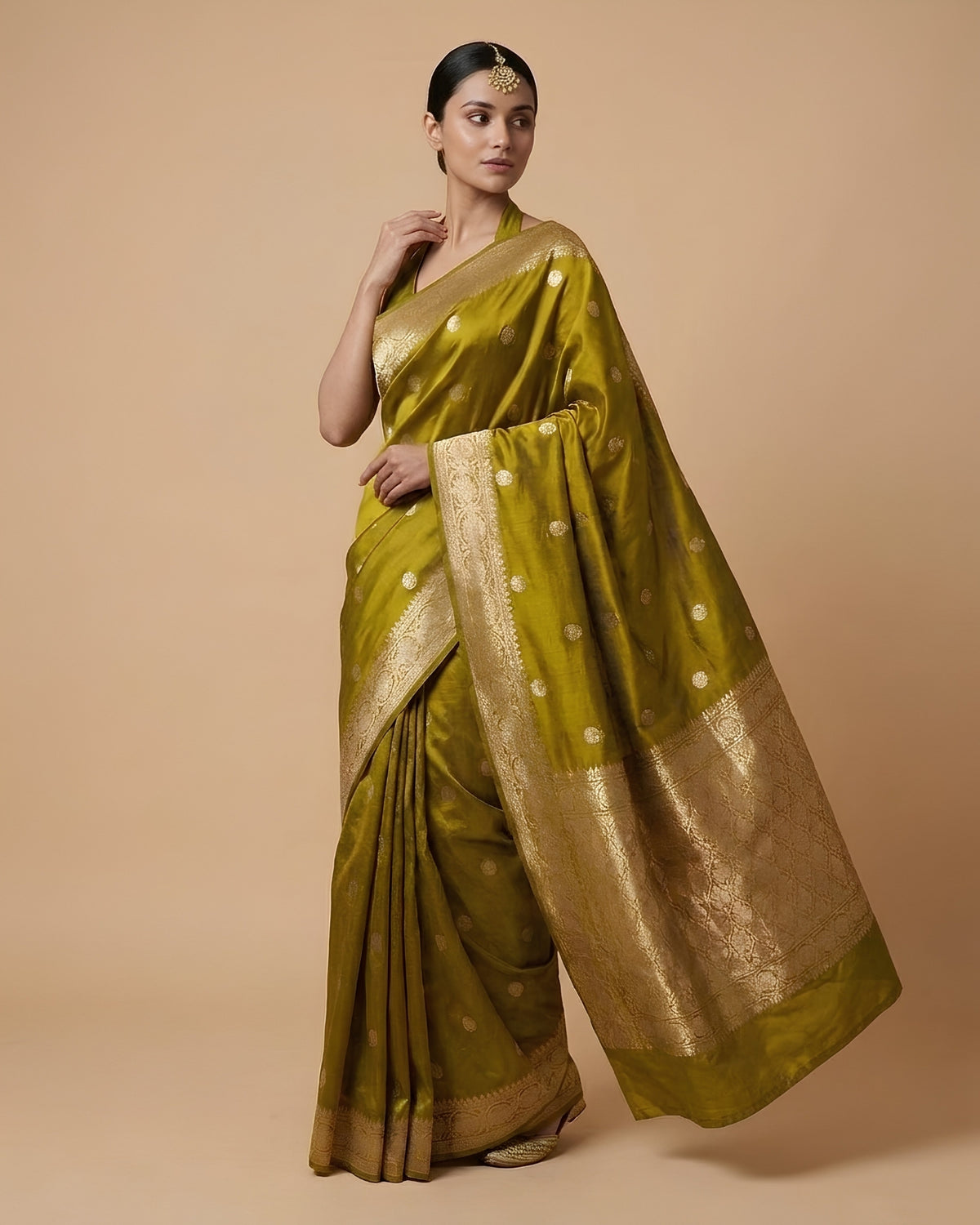 Moonlit | Green Silk Saree