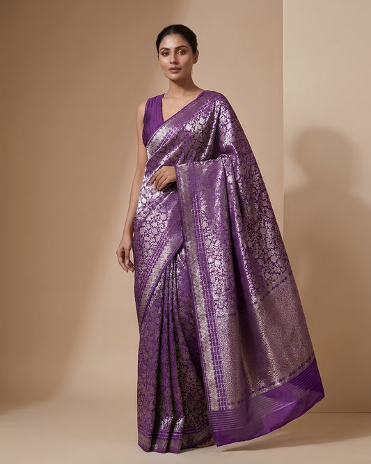 Amethyst | Purple Katan Silk Saree