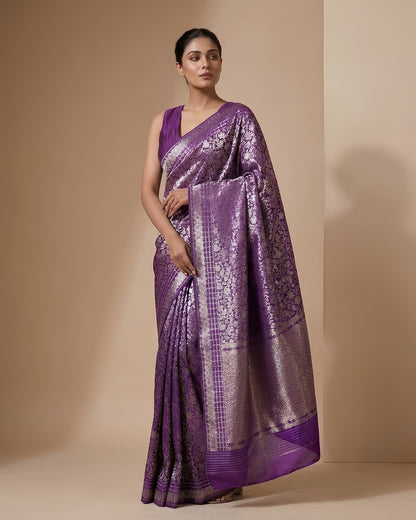 Amethyst | Purple Katan Silk Saree
