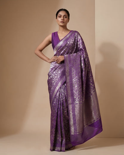 Amethyst | Purple Katan Silk Saree