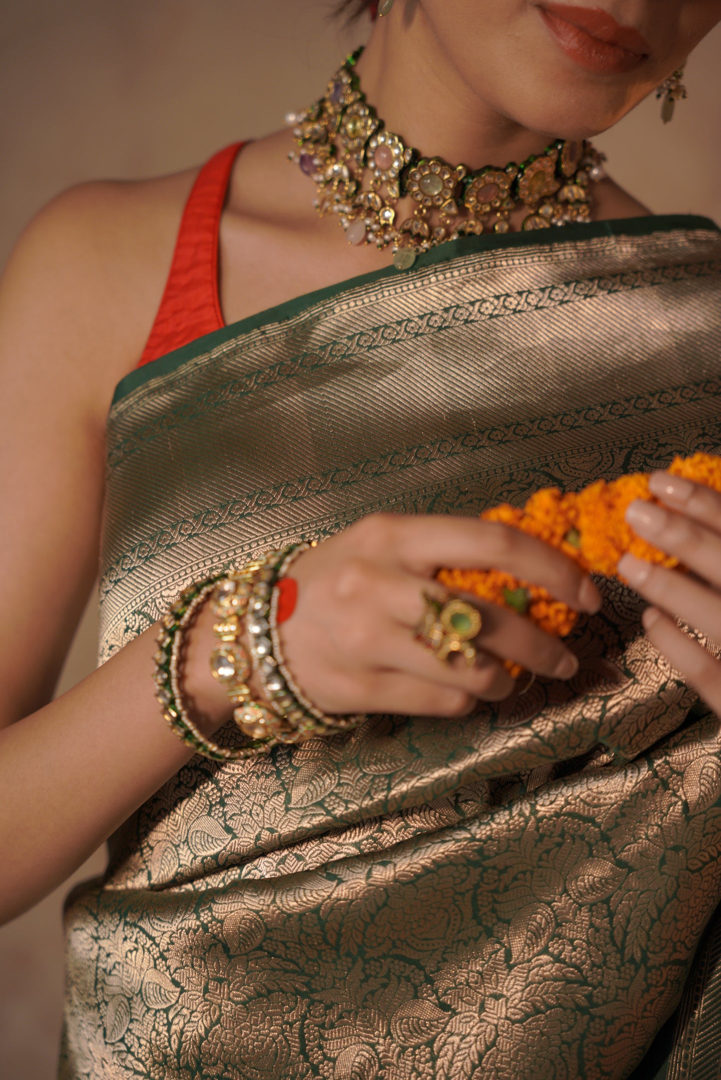 Autumn Bloom | Katan Silk Saree