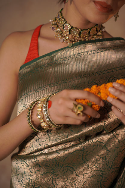 Autumn Bloom | Katan Silk Saree