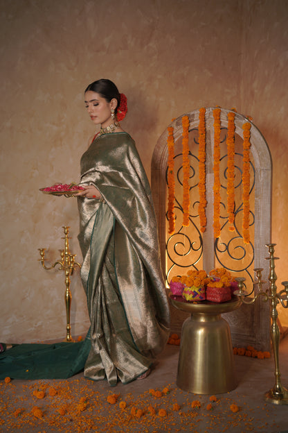 Autumn Bloom | Katan Silk Saree