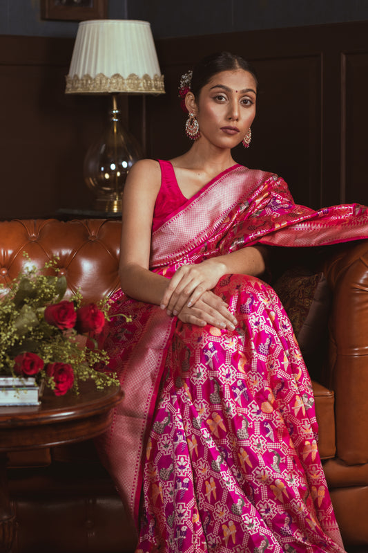 Royal Expedition | Gharchola Shikargah Katan Silk Saree