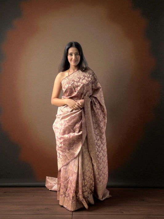 Dusty Pink | Cotton Organza Saree