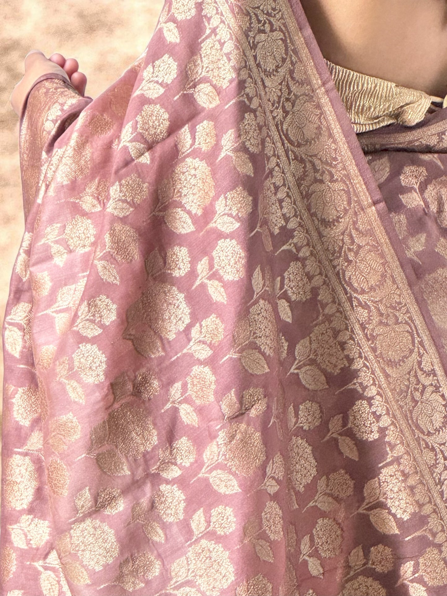 Dusty Pink | Cotton Organza Saree