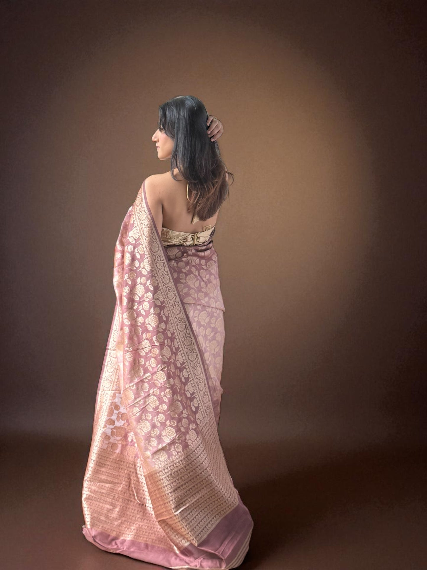 Dusty Pink | Cotton Organza Saree