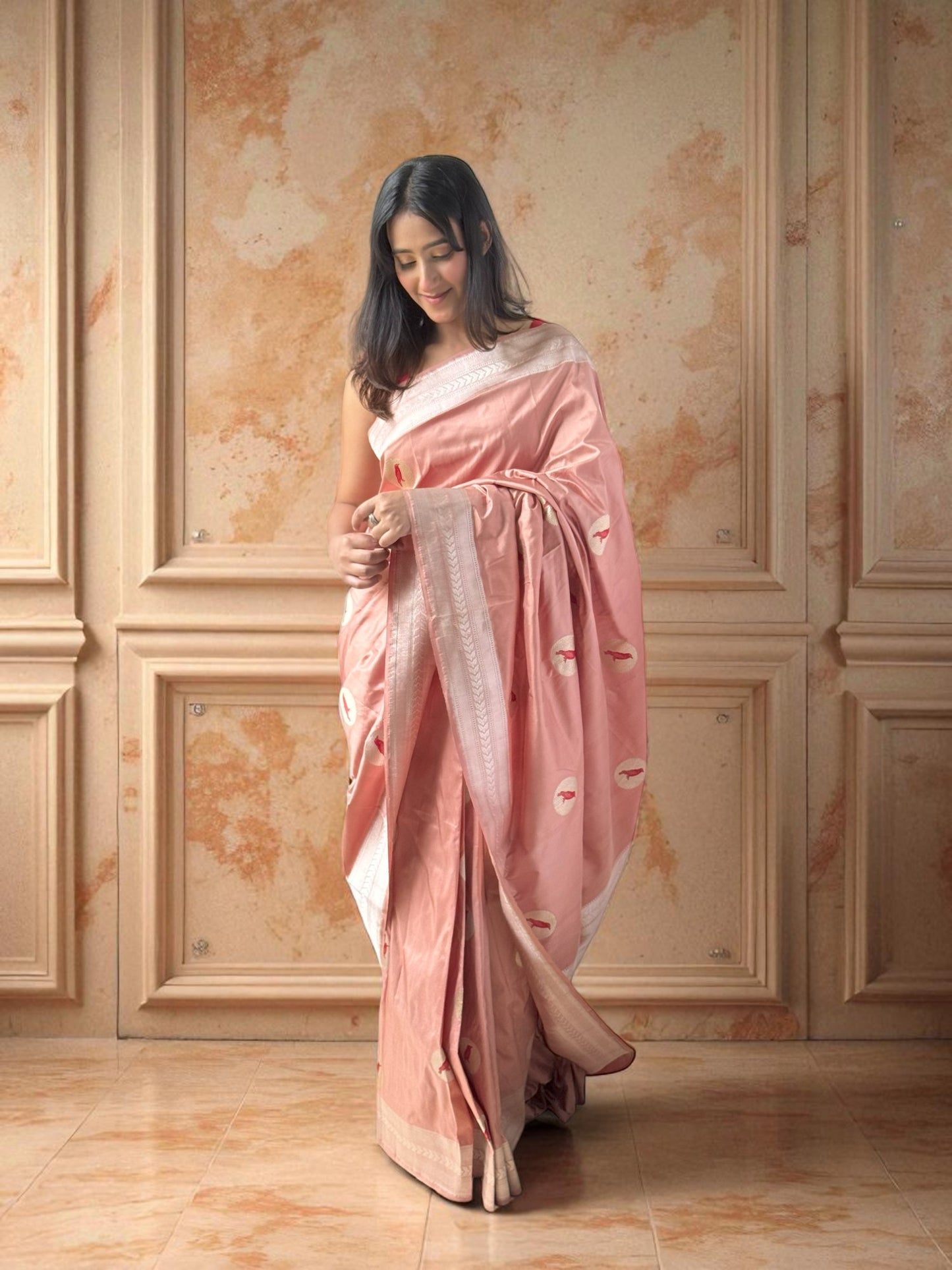 Rosewood Grace | Katan Silk Saree