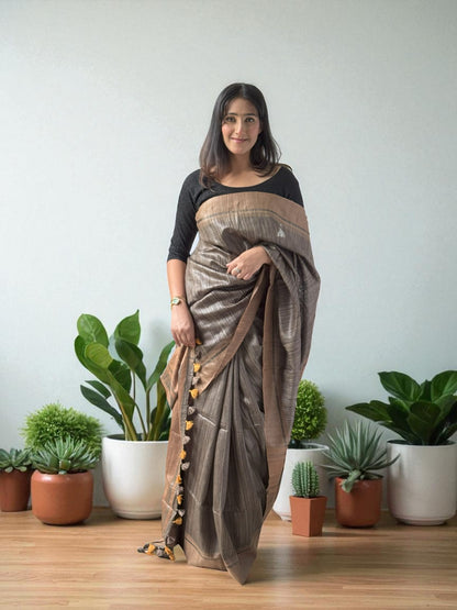 Forest Whispers | Mul Ghicha Saree