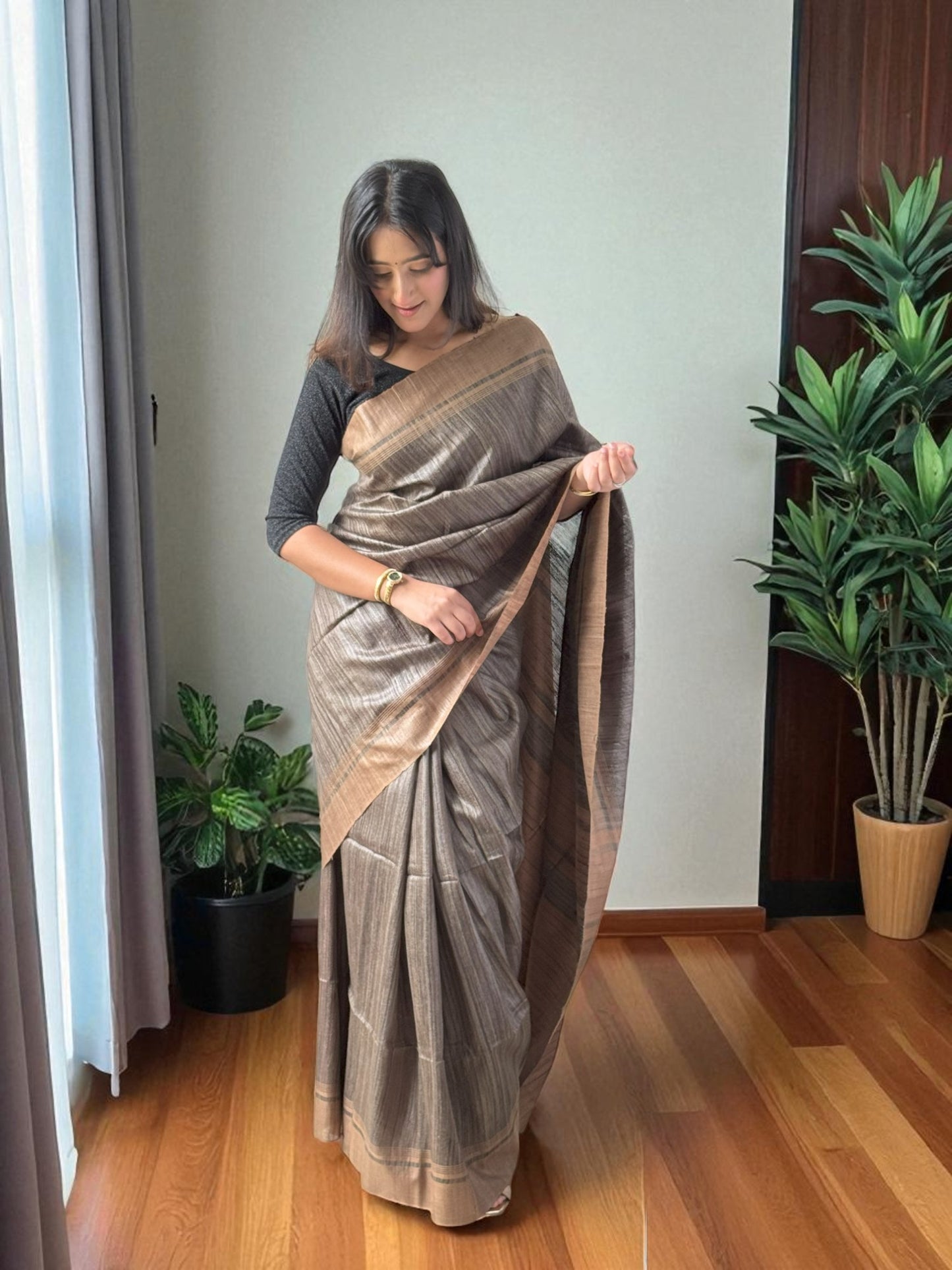 Forest Whispers | Mul Ghicha Saree