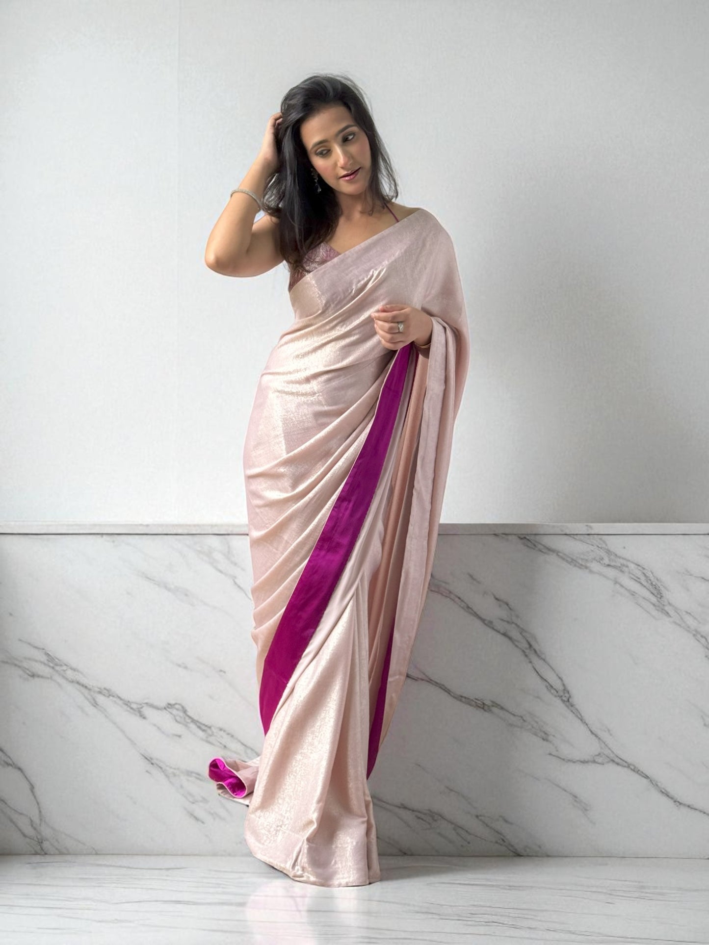 Mulberry Noir | Crepe Georgette Saree