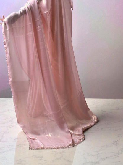 Apricot Shine | Shimmer Georgette Saree