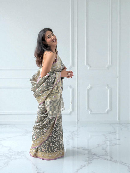 Grey Serenity | Pure Cotton Jamdani