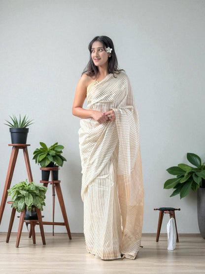 Copper Glam | Crushed Tissue saree