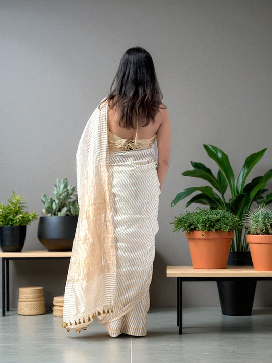 White Tranquility | Mul Tissue Saree