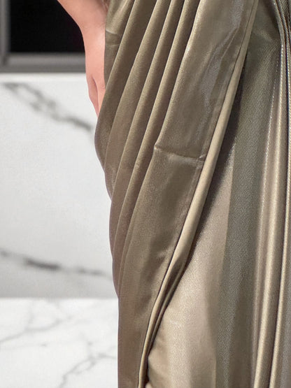 Silver Sage | Metallic Lycra Saree