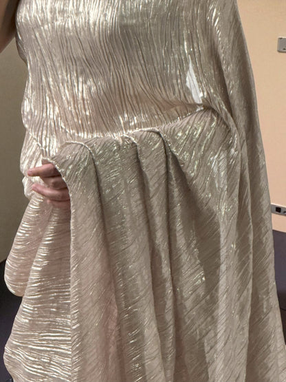 Moonlit Ivory | Crushed Tissue saree