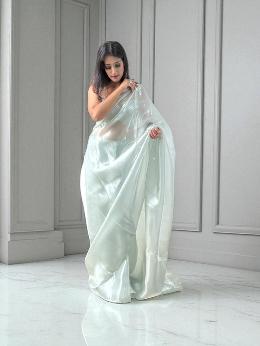 Panna dew | Glass Tissue Saree
