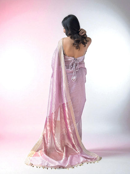 Berry Blush | Mul Tissue Saree