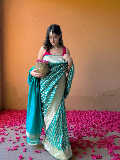 Peacock Elegance | Katan Silk Saree