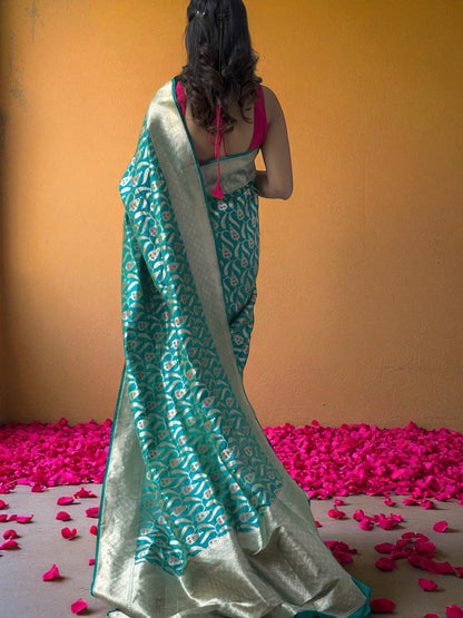 Peacock Elegance | Katan Silk Saree