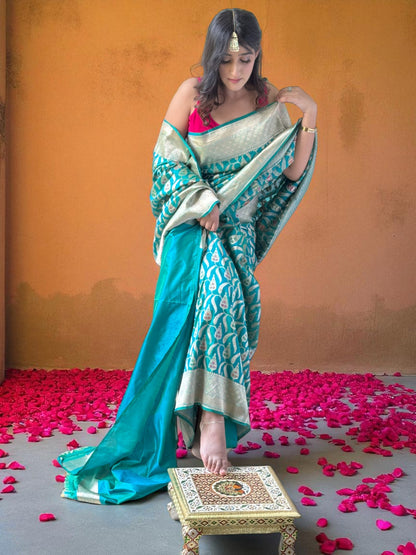 Peacock Elegance | Katan Silk Saree