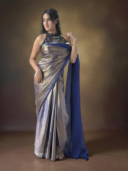 Ocean Spark | Shimmer Georgette Saree