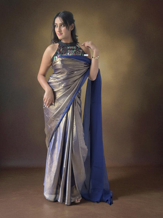 Ocean Spark | Shimmer Georgette Saree