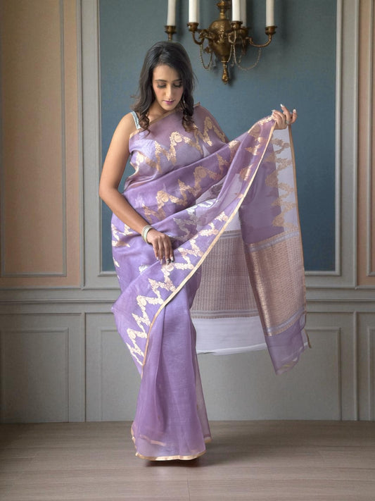 Lavender Mist | Organza Saree